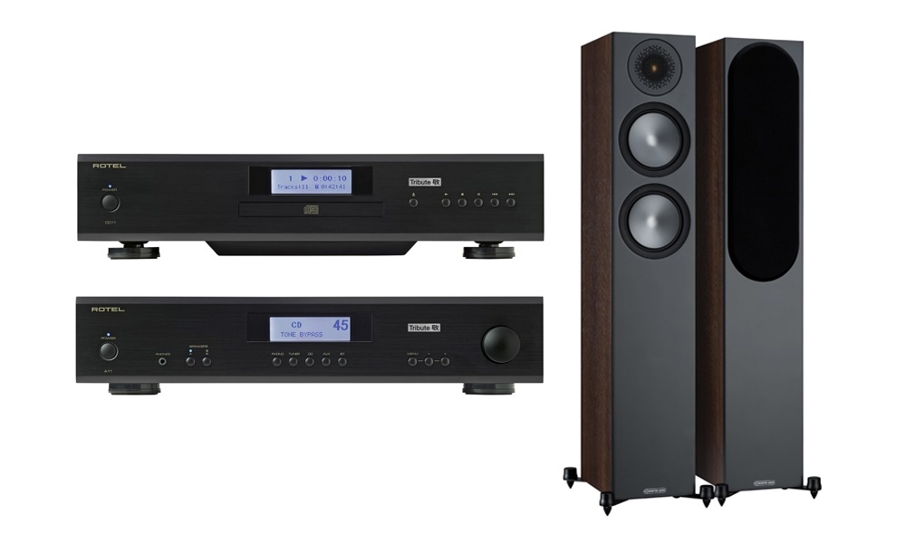 ROTEL A11 + CD11 Tribute + Monitor Audio Bronze 200 + Audioquest FLX-SLIP 14/4