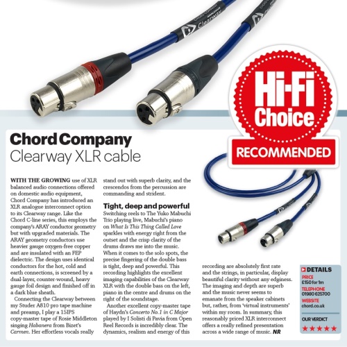 Chord ClearwayX  2XLR -2XLR